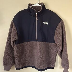 The North Face Platte High Pile Fleece 1/4 Zip, Brown, Size M